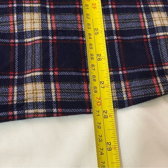 Men’s plaid checkered button down collared flannel shirt blue black white red - Picture 7 of 8